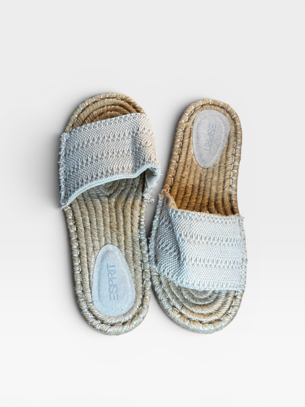 90's BOHO Y2K Esprit Cream Off White Espadrille Flat Sandal Size 7.5